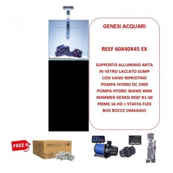 Aquarium marin Genesi 60x40x45 cm 100Litri complète avec...