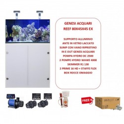 Marine aquarium 160 L REEF PLUS 80X45X45 CM COMPLEY OF TECHNICAL - EXTRAKE VETER WITH SUMP AND SUPPORT Genesi