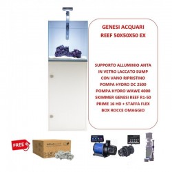 Récif de l'aquarium marin Plus 50x50x50 cm complet avec technique - Verre extra-clair avec puisard et support