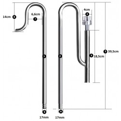 Whimar Stainless In-Out Set + Surface Skimmer 16/22