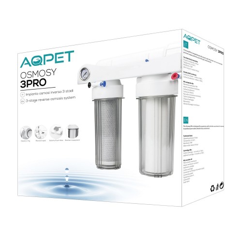 Aqpet Osmosy3 Pro Impianto Osmosi 3 Stadi a Bicchiere