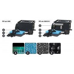 Filtro Pratico adv. 3000 - 3000UVC 7W (+ NJ1200 + Mat. Filtrante BASE + Raccordi)
