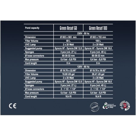 Bio filtro UV green reset 60 L - 100 L Sicce Bio filtro UV green reset 60 L - 100 L Sicce