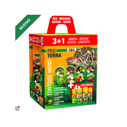 Tortoise Menu JBL - Assortimento di mangime di 4 varietà per tutte le tartarughe di terra