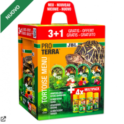 Menu tortue JBL - Assortiment de 4 flux de variétés pour toutes les tortues terrestres