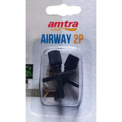 Amtra Airway 1P Valvola Rubinetto aria nero ad una via per tubi 4-6mm areatori 2pz