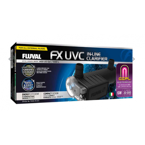 Askoll Fluval FX UVC In-Line Clarifier 6W Sterilizer