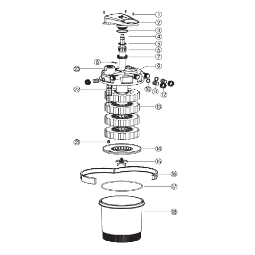 PREXURE 8000 Remplacement UVC Tête avec ballast...