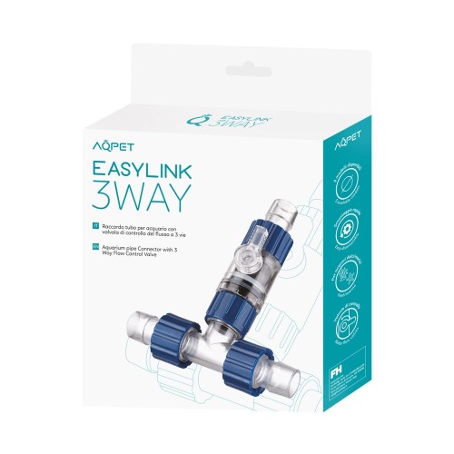 Aqpet EasyLink 3Way Raccordo a 3 Vie con Valvola di Controllo del Flusso per Acquari