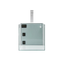AQPET Kubic 30 Rear bathtub 30x30x30cm in extra-clear glass with rear filter and integrated LED light