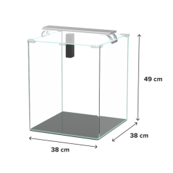 KUBUS CURVE 65L ESSENTIAL Aquarium set with filter and light (38x38x49h cm) - Aquatlantis