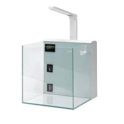 AQPET Kubic 50 Rear - Extra-clear glass tank kit with rear filter and integrated LED light - 50x50x50 cm size