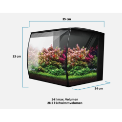 Aquarium incurvé fluval Flex 34LT 2.0 avec LED RVB - Askoll - Nouveau modèle 15050