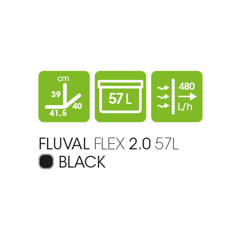 Acquario curvo Fluval flex 57Lt 2.0 con LED RGB...