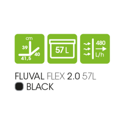 Curved Aquarium Fluval Flex 57LT 2.0 with RGB LED - Askoll - New model 15052