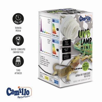 Lampe UVB Camillo - Blu Bios - Lampe fluorescente UVB pour les reptiles tropicaux, subtropicaux et désertiques