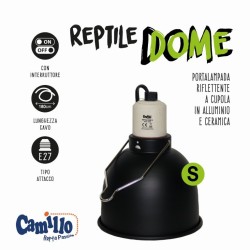 Reptile Dome Camillo - Blu Bios - Portalampada riflettente in alluminio e ceramica per rettilari e terrari