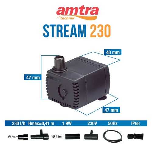 AMTRA STREAM 230 – Pompa sommergibile per acquario