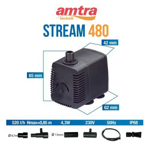 AMTRA Stream 480 - Submersible pump for aquarium