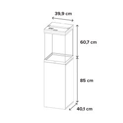 Aquatlantis Aqua Tower 96 Noir / Brown - Aquarium complet avec mobile