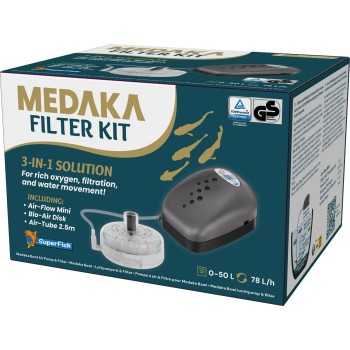 Superfish Medaka Filtre Kit complet - Système de filtration et d'oxygénation pour les aquariums et le bol de Medaka jusqu'à 40 l