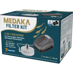 Superfish Medaka Filtre Kit complet - Système de filtration et d'oxygénation pour les aquariums et le bol de Medaka jusqu'à 40 l