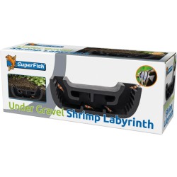 SuperFish Undergravel Shrimp Labyrinth - Tana Labirinto in Ceramica per Gamberetti con Rifugi Invisibili e Osservazione Naturale