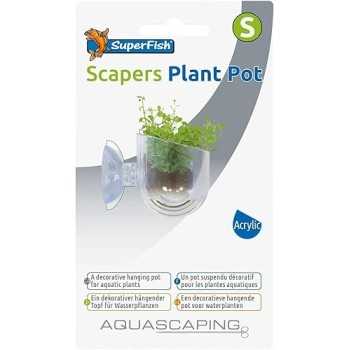 Pot de plante Superfish Pot sman - pot pour les plantes d'aquarium avec ventouse - porte acrylique porte pour aquascope 3D
