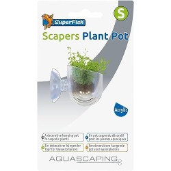 SuperFish Plant Pot S Small - Vaso per Piante per Acquario con Ventosa - Porta Piante in Acrilico per Aquascaping 3D