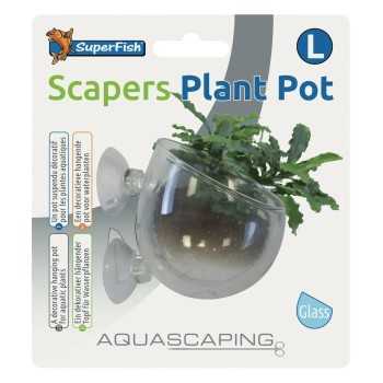 Pot de plante Superfish Large - Pot pour les plantes d'aquarium avec ventouse - Porte plantes acrylique pour Aquascaping 3D