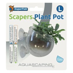 Pot de plante Superfish Large - Pot pour les plantes d'aquarium avec ventouse - Porte plantes acrylique pour Aquascaping 3D