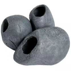 Superfish Fish Cave 3 - Decorative Tana Shaped Gray Sax With 3 Inputs for Fish And Caridine
