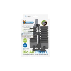 SUPERFISH BIO AIR FILTRE DE LARGE - Filtre à l'éponge à air pour les aquariums et les réservoirs de reproduction avec salle biol