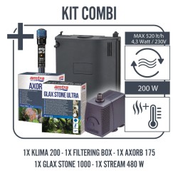 Acquario con Mobile Amtra ALUX 220 Klima Combi - Kit Completo Design Premium con Filtro, Luce LED e Riscaldatore