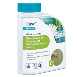 Oase AquaActiv AlGo Greenaway 500 ml - Antialghe contro Acqua Verde Laghetto | Elimina Alghe in Sospensione e Torbidità