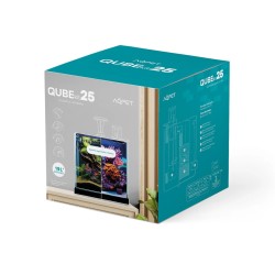 AQPET Qube Kit 25 Fresh - Acquario Completo in Vetro con LED RGB e Filtro Integrato per Acqua Dolce