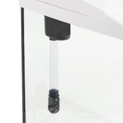 AQPET CurVe 35 - Acquario Panoramico in Vetro da Scrivania 35L con Filtro Integrato, Riscaldatore e LED – Nero e Bianco