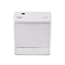 AQPET Neya Acquario da Scrivania 6 Litri con LED Multicolor e Filtro Integrato USB - Nero e Bianco