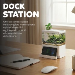 AQPET KUBIC 50 arrière - kit de réservoir en verre extra-clair avec filtre arrière et lumière LED intégrée - 50x50x50 CM Taille