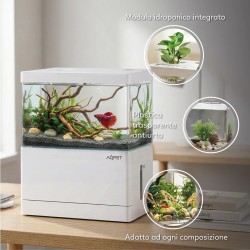 AQPET KUBIC 50 arrière - kit de réservoir en verre extra-clair avec filtre arrière et lumière LED intégrée - 50x50x50 CM Taille