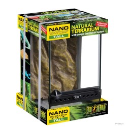 Exo Terra Natural Terrarium Nano Tall 20x20x30h cm - Terrario Verticale Professionale per Rettili e Anfibi Tropicali