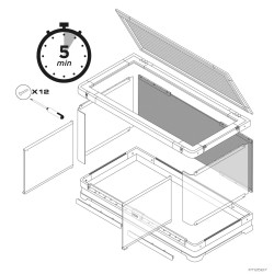 Exo Terra Vista 90 Panoramic Natural Terrarium 90x45x45 cm - Terrario Panoramico a180° Professionale per Rettili e Anfibi