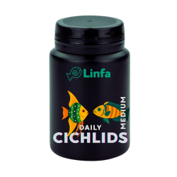 LINFA Daily Cichlids Medium - Mangime Premium per Scalare e Ciclidi Tropicali di Media Taglia 100 ml / 70 g