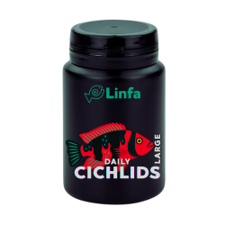 LINFA Daily Cichlids Large - Mangime Premium per Geophagus Haps Oscar e Grandi Ciclidi Tropicali 100 ml / 70 g
