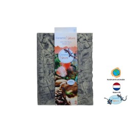 Ceramic Nature Slimline Rock Colorado Marrone - Sfondo 3D Realistico Ultrasottile per Acquari e Terrari