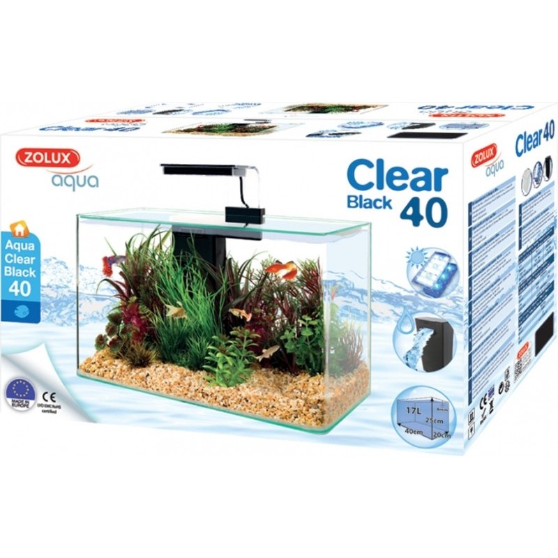 Acquario Clear 40 nero o bianco Zolux