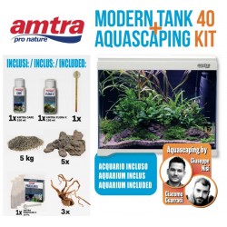 Aquascaping kit con modern tank 40 led amtra