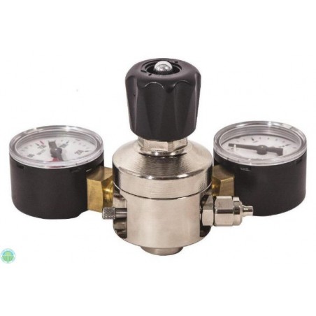 Professional pressure reducer with 2 pressure gauges with plastic knob for flow adjustment - Aquili