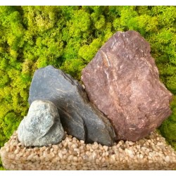 Trio Stone Natural Rocks avec base de résine