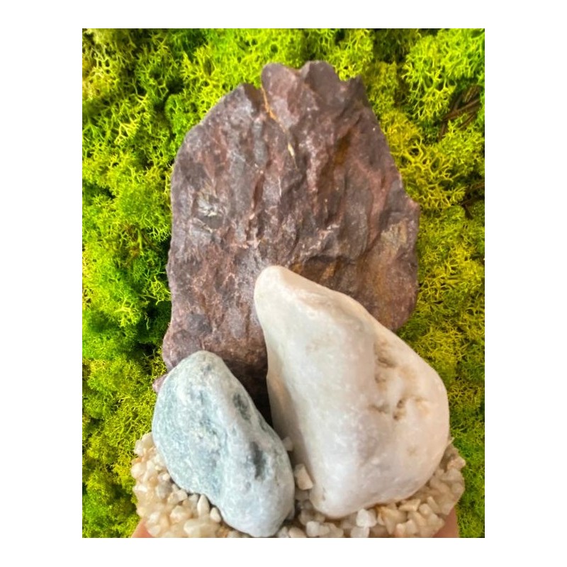 Trio Stone Natural Rocks avec base de résine